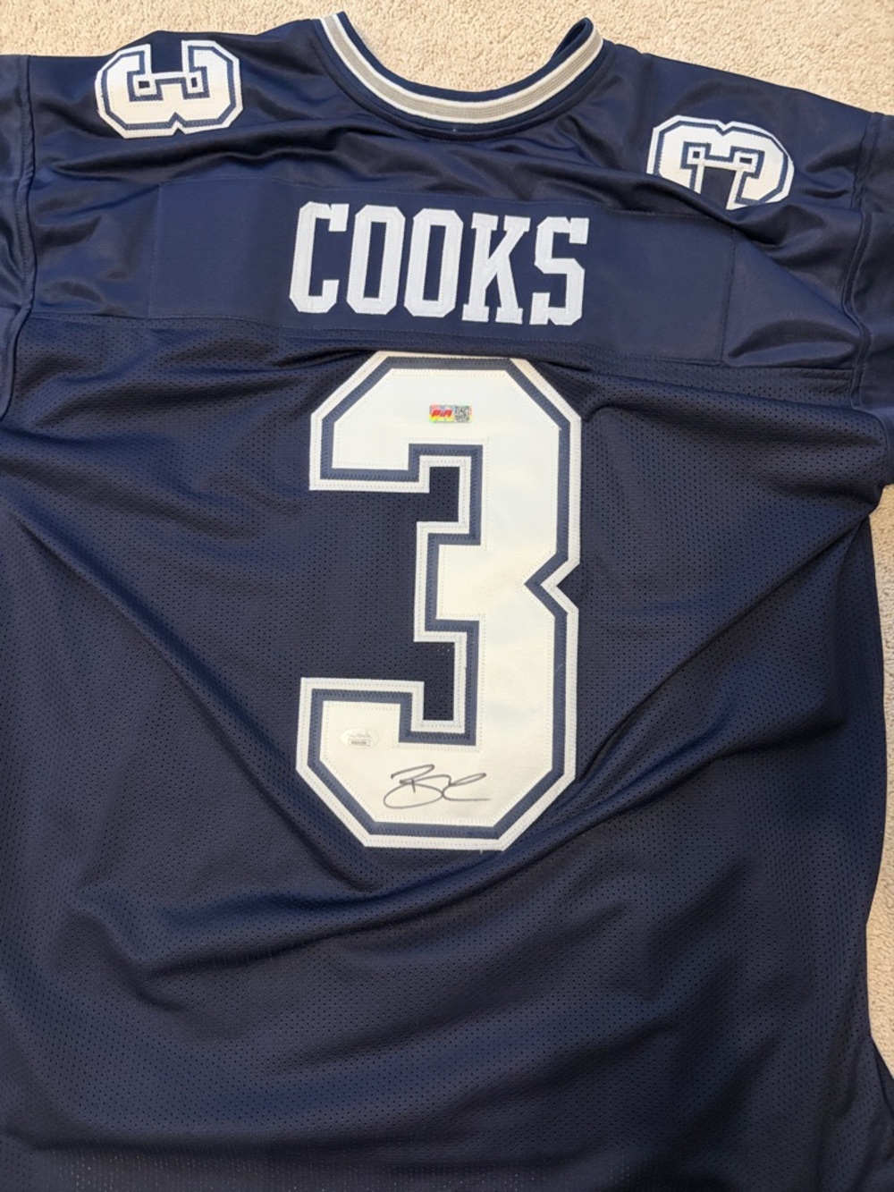 Men's Navy Athletic Mesh Jersey Brandin Cooks signed - Picture 3 of 6